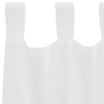 Voile Vorhänge mit Schlaufen 2 Stk. Weiß 140x225 cm