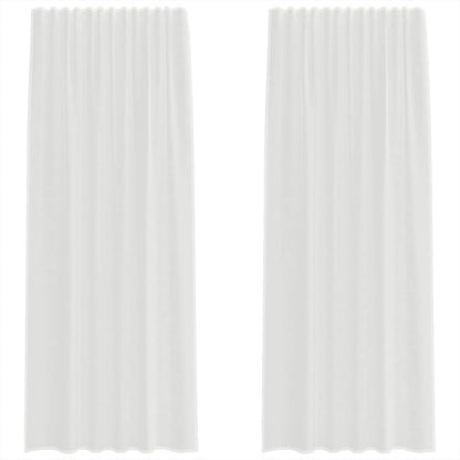 Voile Vorhänge mit Schlaufen 2 Stk. Weiß 140x245 cm