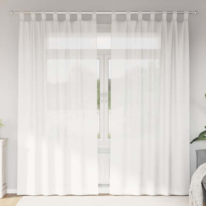 Voile Vorhänge mit Schlaufen 2 Stk. Weiß 140x245 cm