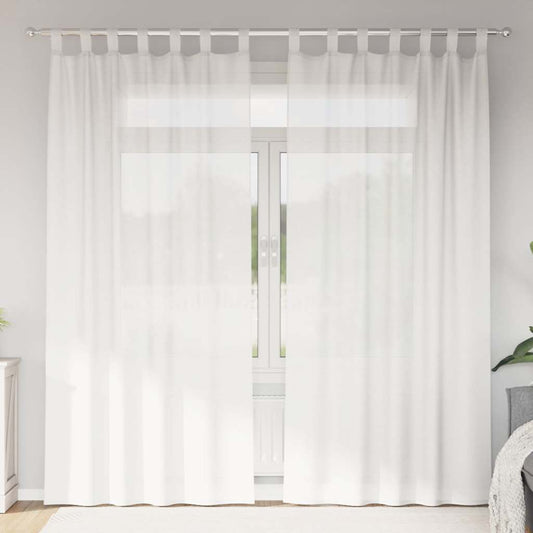 Voile Vorhänge mit Schlaufen 2 Stk. Weiß 140x245 cm
