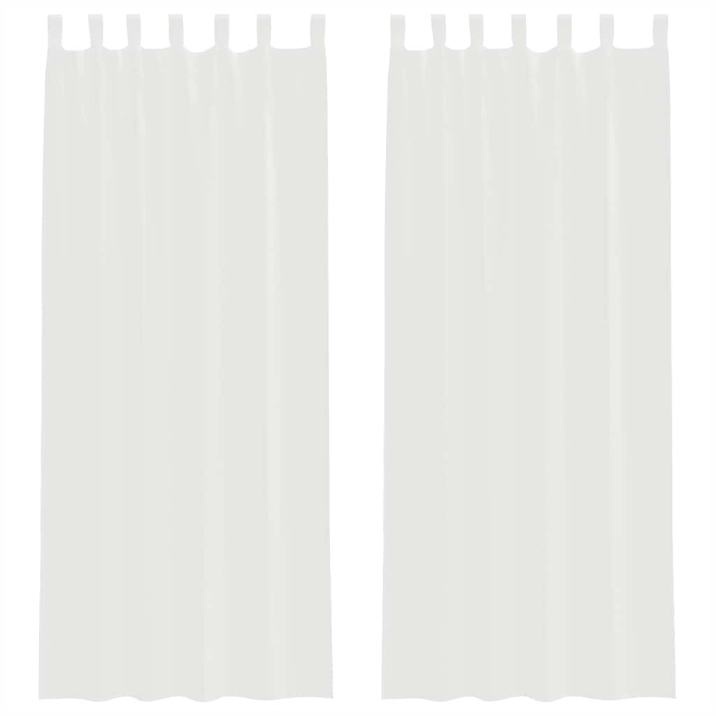 Voile Vorhänge mit Schlaufen 2 Stk. Weiß 140x260 cm