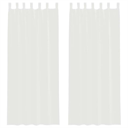 Voile Vorhänge mit Schlaufen 2 Stk. Weiß 140x260 cm