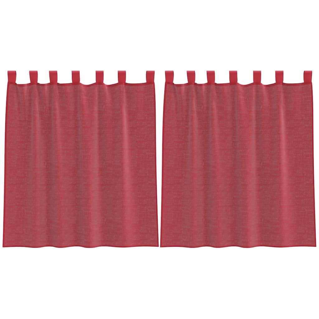 Voile Vorhänge mit Schlaufen 2 Stk. Weinrot 140x140 cm