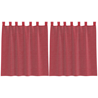 Voile Vorhänge mit Schlaufen 2 Stk. Weinrot 140x140 cm