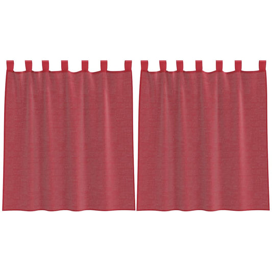 Voile Vorhänge mit Schlaufen 2 Stk. Weinrot 140x140 cm