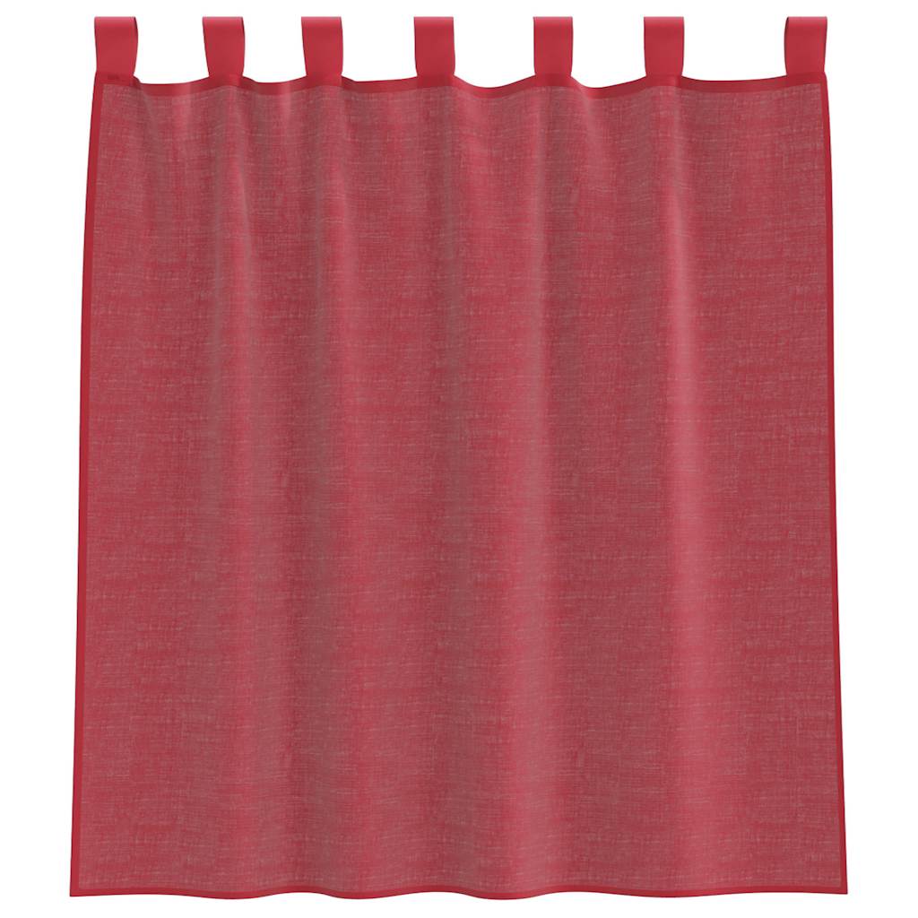Voile Vorhänge mit Schlaufen 2 Stk. Weinrot 140x140 cm