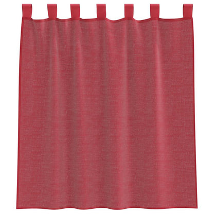 Voile Vorhänge mit Schlaufen 2 Stk. Weinrot 140x140 cm