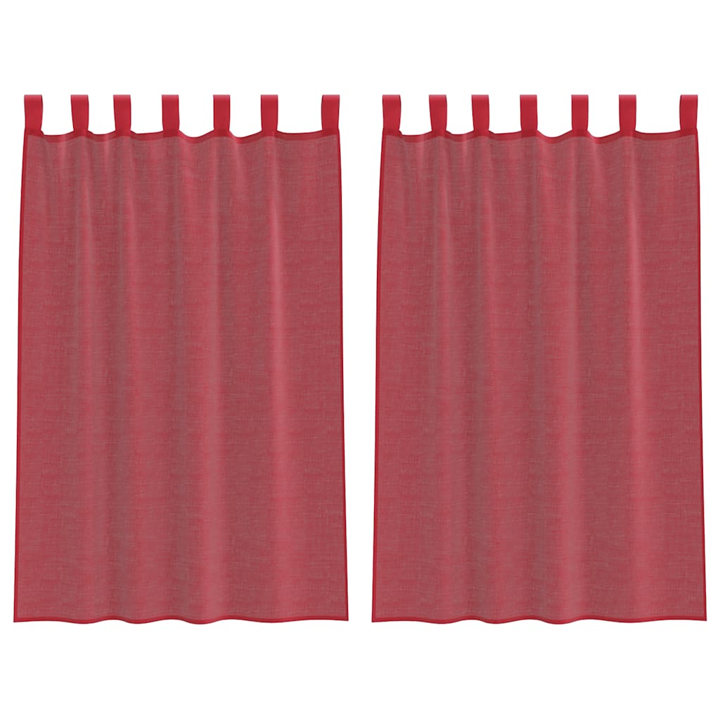Voile Vorhänge mit Schlaufen 2 Stk. Weinrot 140x175 cm