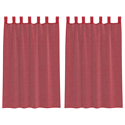 Voile Vorhänge mit Schlaufen 2 Stk. Weinrot 140x175 cm