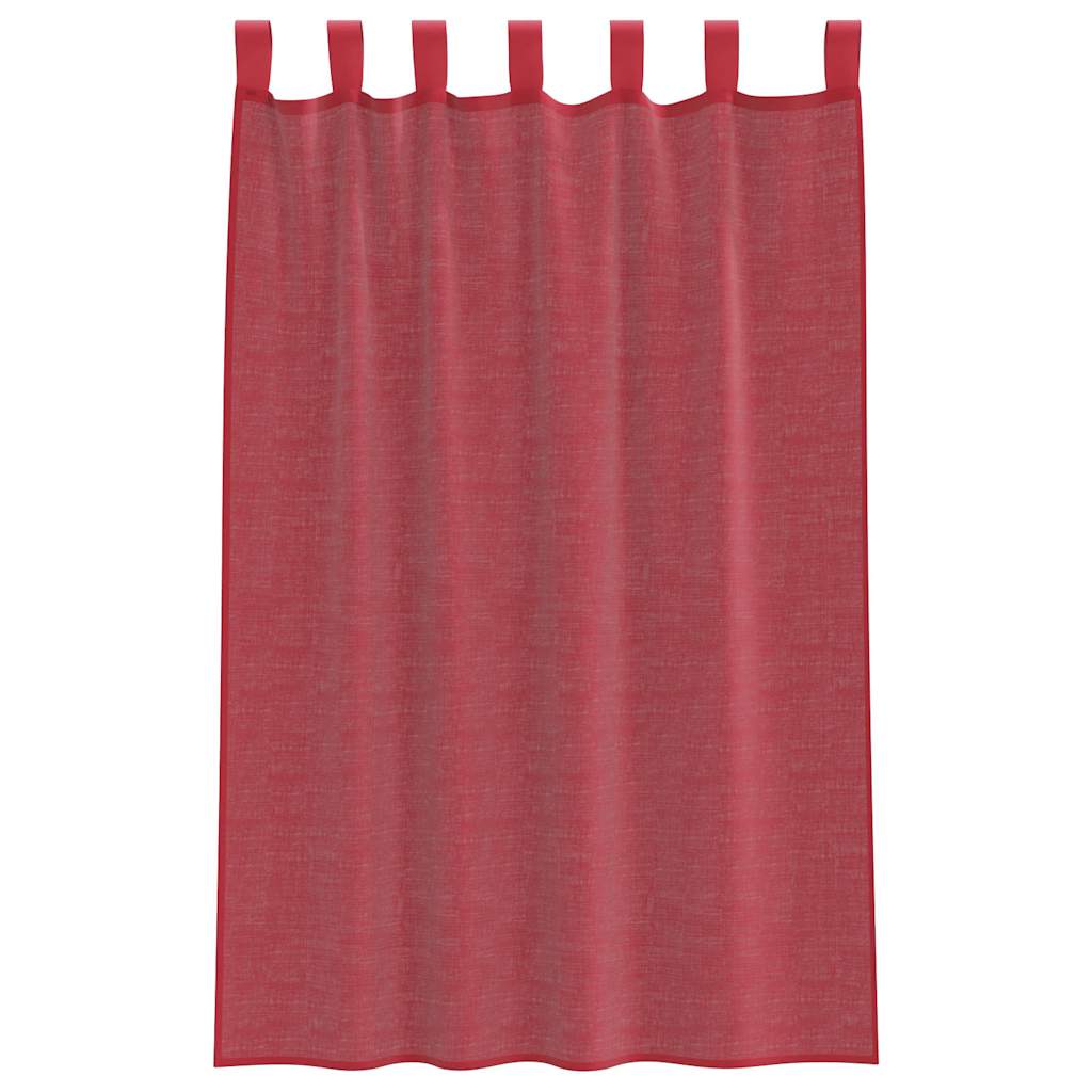 Voile Vorhänge mit Schlaufen 2 Stk. Weinrot 140x175 cm