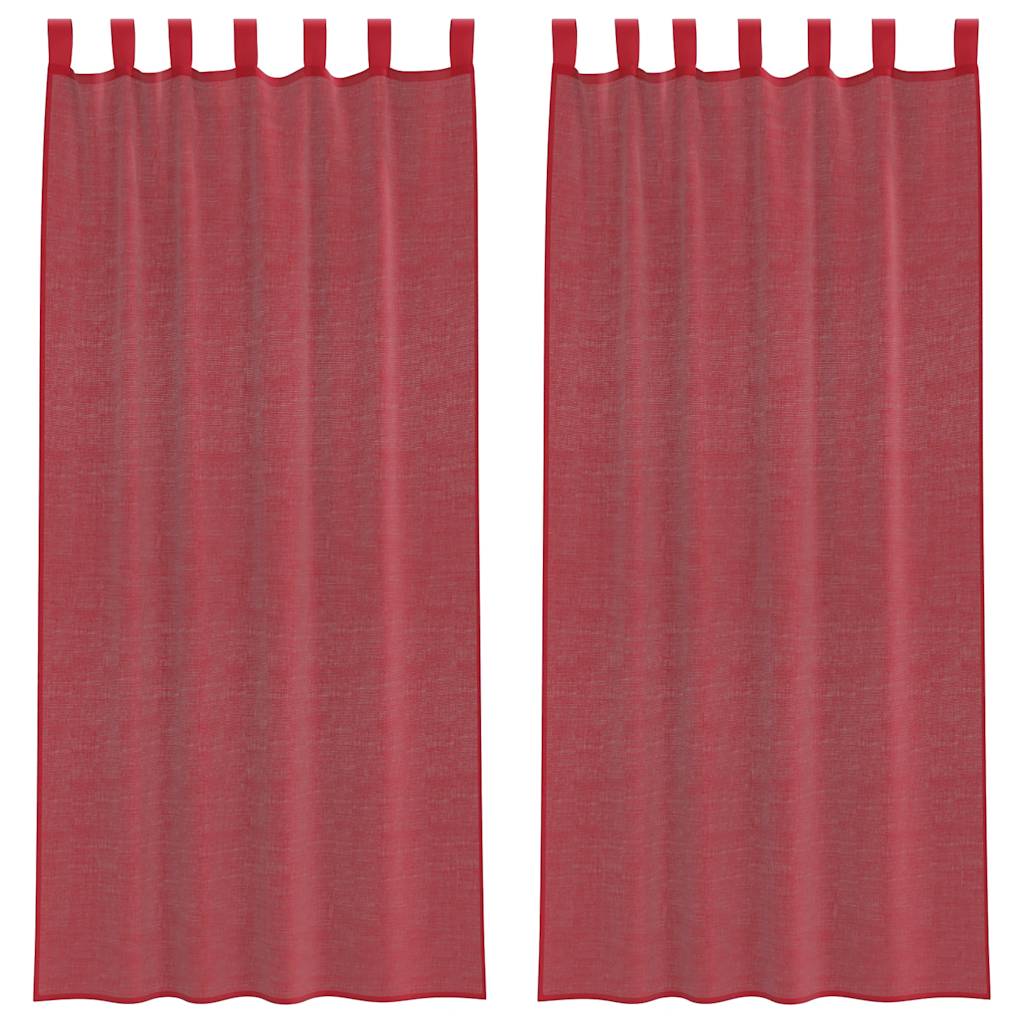 Voile Vorhänge mit Schlaufen 2 Stk. Weinrot 140x225 cm