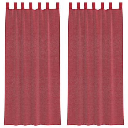 Voile Vorhänge mit Schlaufen 2 Stk. Weinrot 140x225 cm
