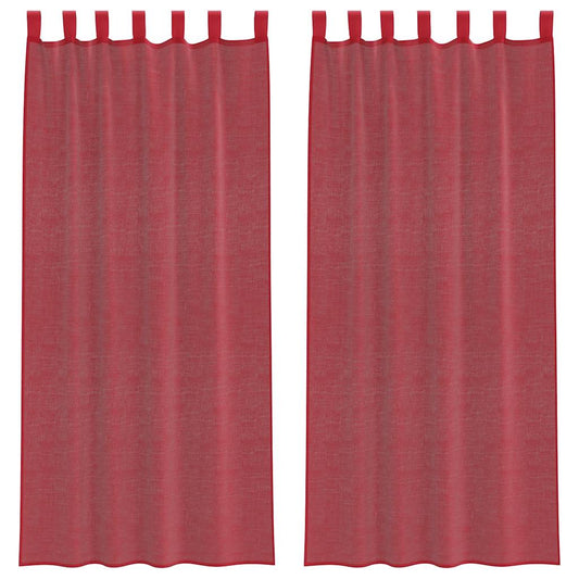 Voile Vorhänge mit Schlaufen 2 Stk. Weinrot 140x225 cm