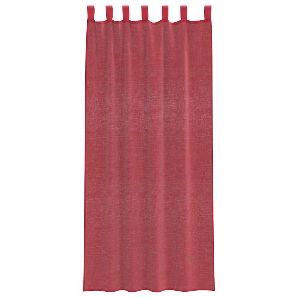 Voile Vorhänge mit Schlaufen 2 Stk. Weinrot 140x225 cm