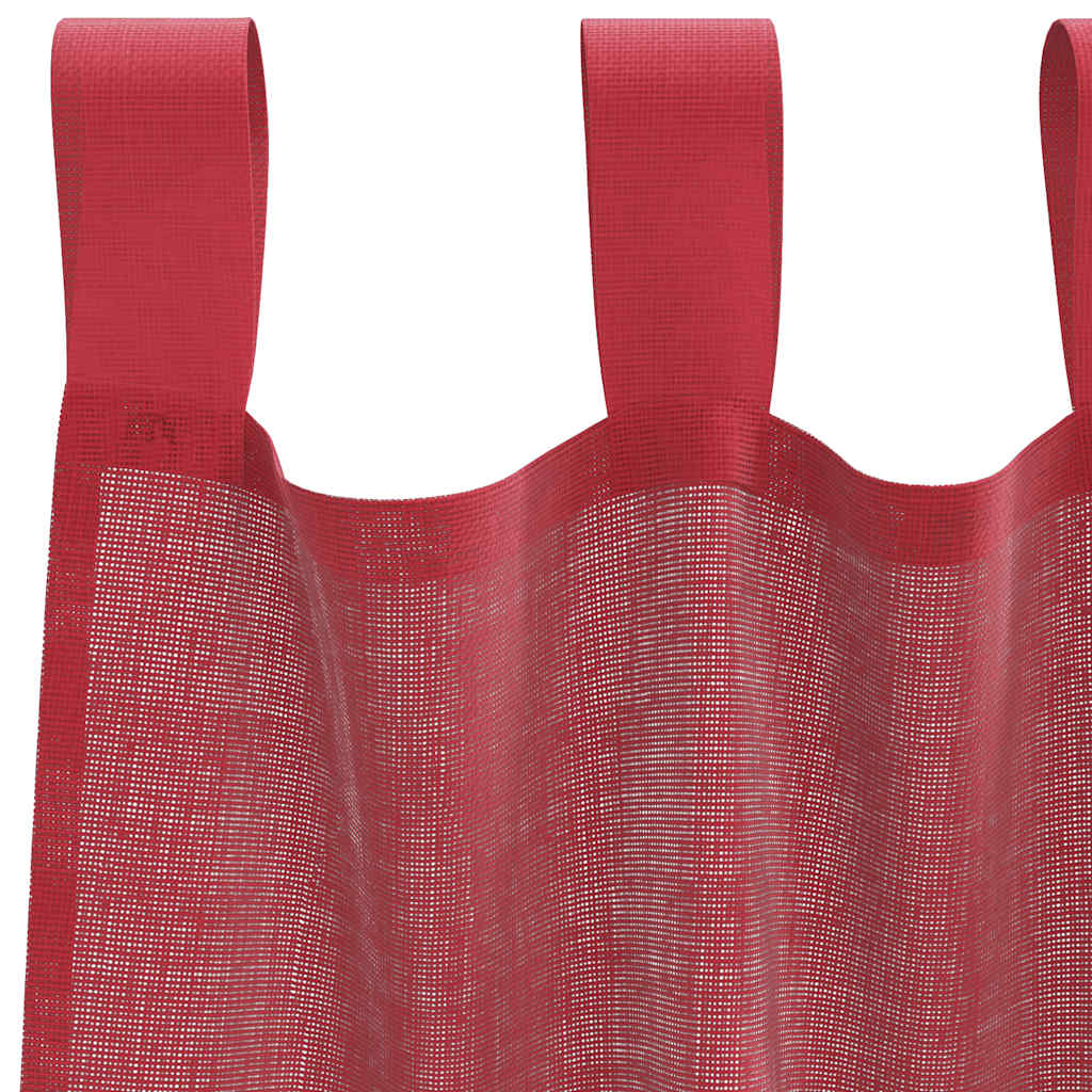 Voile Vorhänge mit Schlaufen 2 Stk. Weinrot 140x225 cm