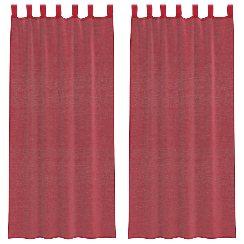 Voile Vorhänge mit Schlaufen 2 Stk. Weinrot 140x245 cm