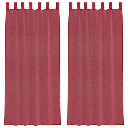 Voile Vorhänge mit Schlaufen 2 Stk. Weinrot 140x245 cm