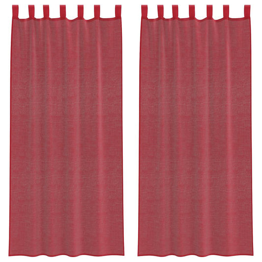 Voile Vorhänge mit Schlaufen 2 Stk. Weinrot 140x245 cm