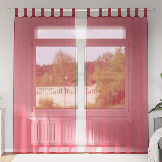Voile Vorhänge mit Schlaufen 2 Stk. Weinrot 140x245 cm