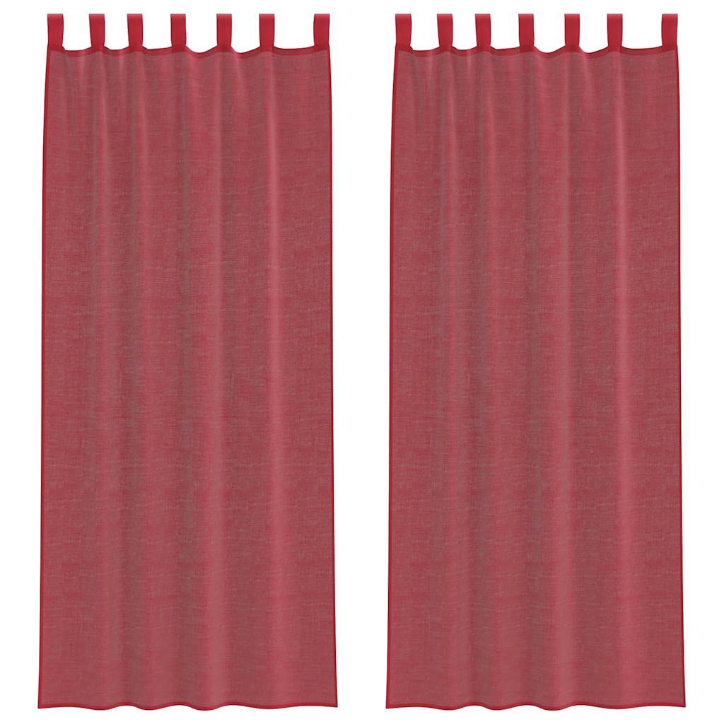 Voile Vorhänge mit Schlaufen 2 Stk. Weinrot 140x260 cm