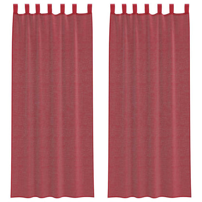 Voile Vorhänge mit Schlaufen 2 Stk. Weinrot 140x260 cm