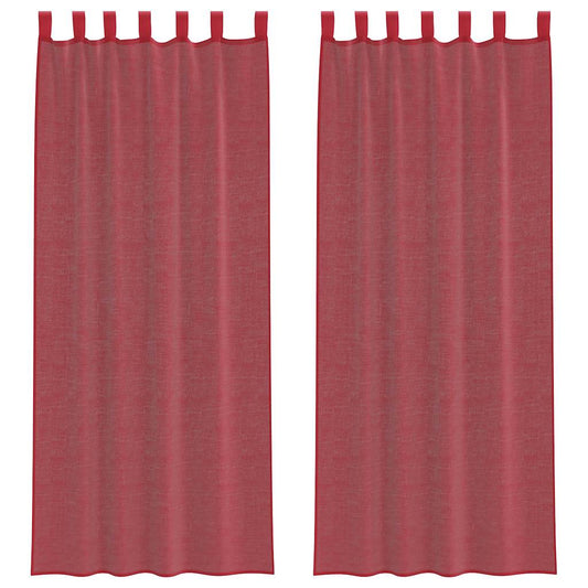 Voile Vorhänge mit Schlaufen 2 Stk. Weinrot 140x260 cm