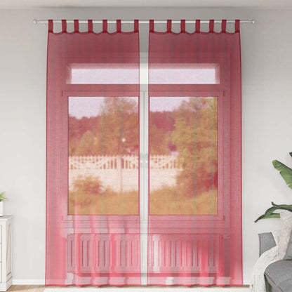 Voile Vorhänge mit Schlaufen 2 Stk. Weinrot 140x260 cm