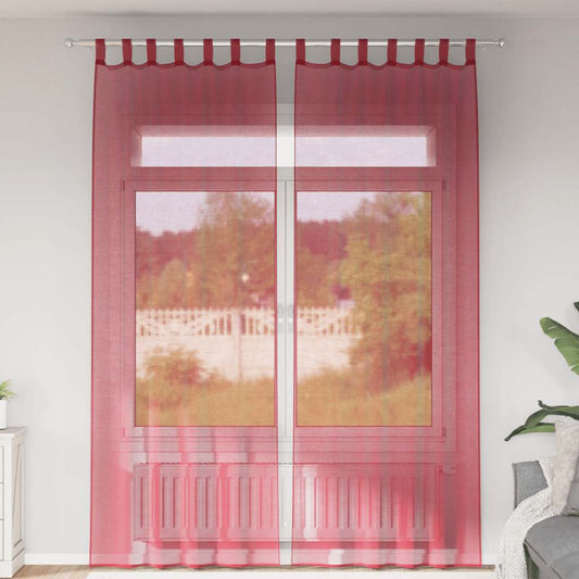 Voile Vorhänge mit Schlaufen 2 Stk. Weinrot 140x260 cm