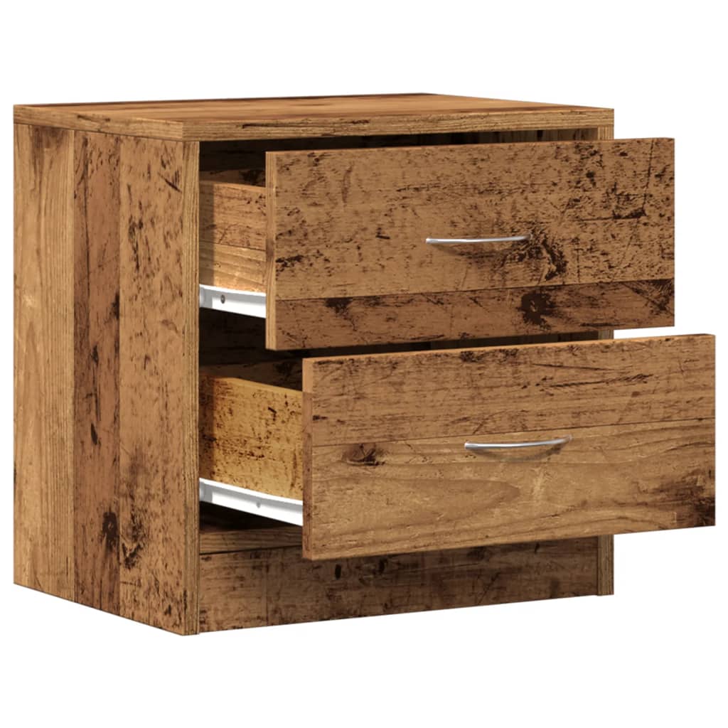 Sengebord gammelt træ look 40x30x40 cm træmateriale