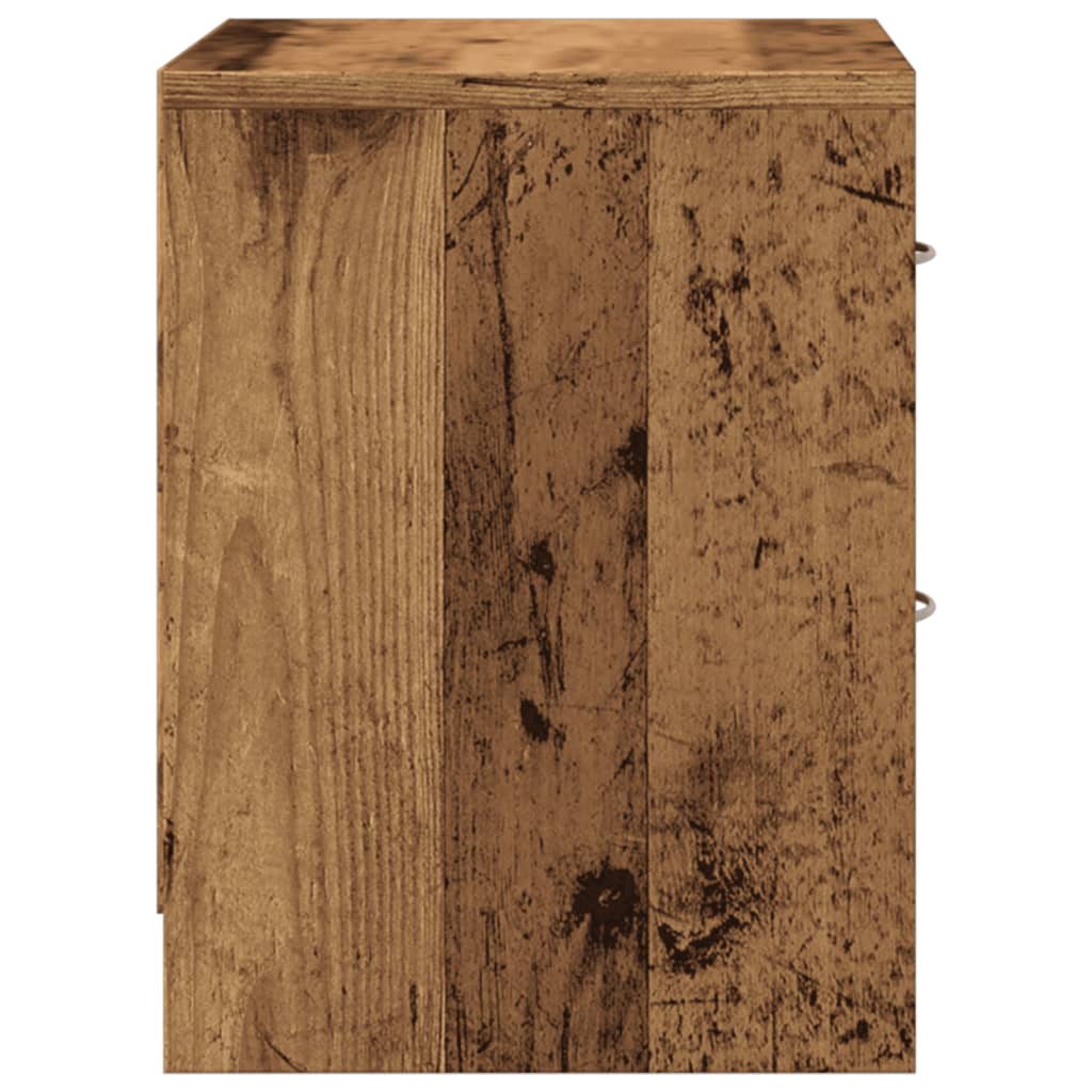 Sengebord gammelt træ look 40x30x40 cm træmateriale