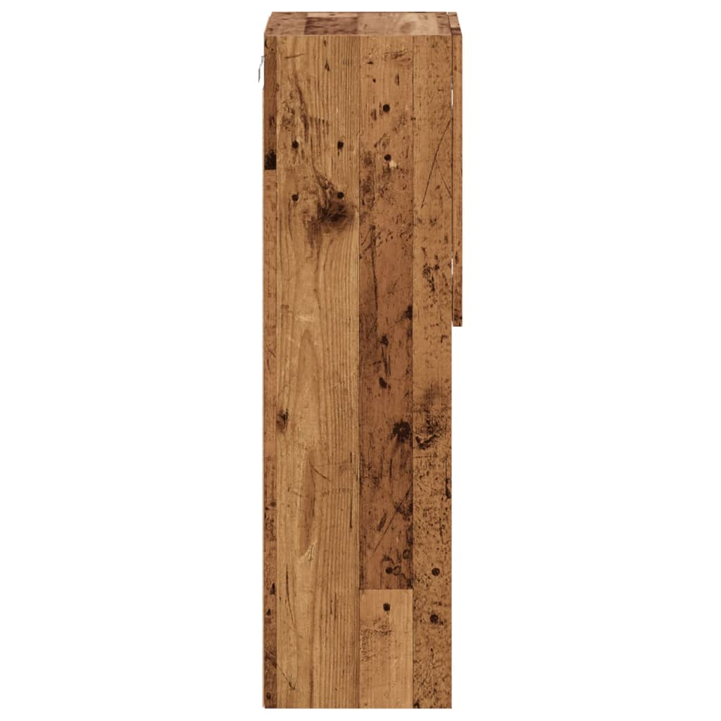 TV-skabe med LED lys 2 stk gammelt træ look 30,5x30x102cm