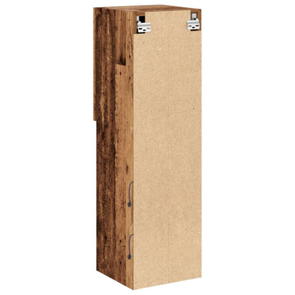 TV-skabe med LED lys 2 stk gammelt træ look 30,5x30x102cm