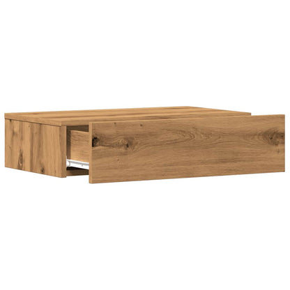 TV-skabe med LED-lys 2 stk. Håndværks eg 60x35x15,5 cm