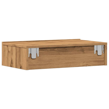 TV-skabe med LED-lys 2 stk. Håndværks eg 60x35x15,5 cm