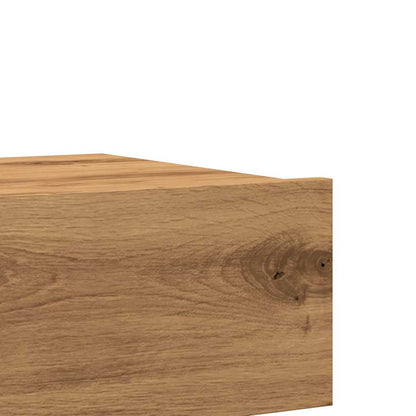 TV-skabe med LED-lys 2 stk. Håndværks eg 60x35x15,5 cm