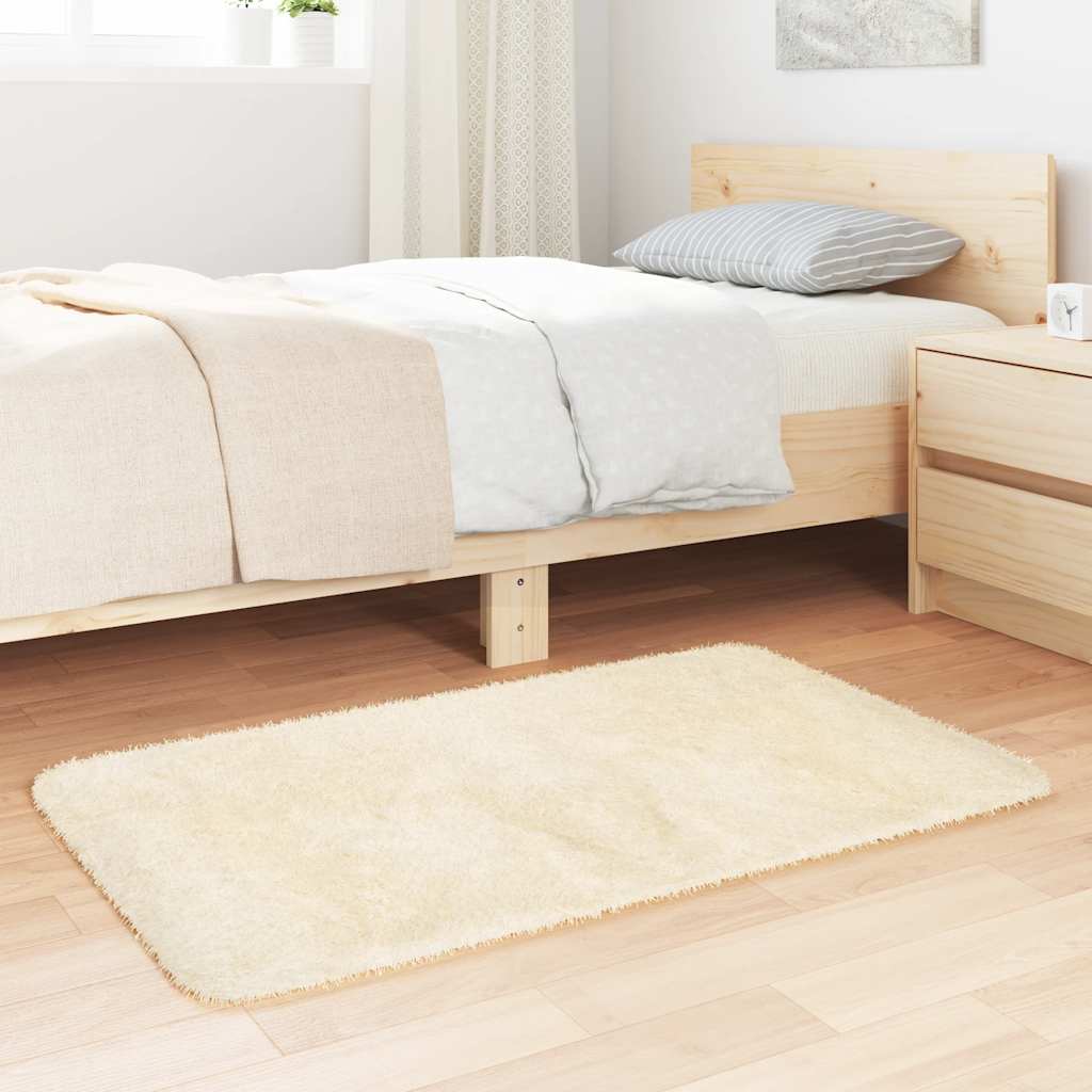Tæppe Shaggy Deep Pile NAVARRA Creme 60x100 cm Polyester
