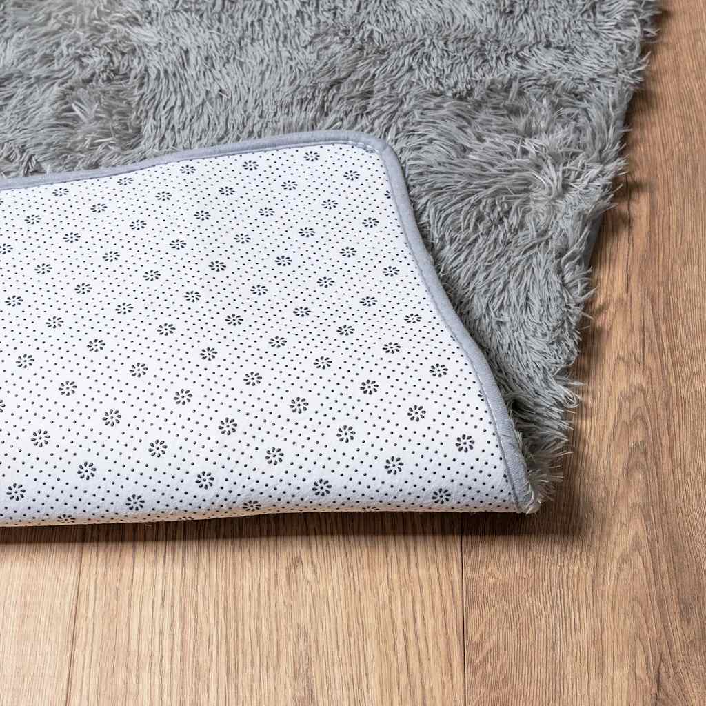 Teppich Shaggy Hochflor NAVARRA Hellgrau 60x100 cm Polyester