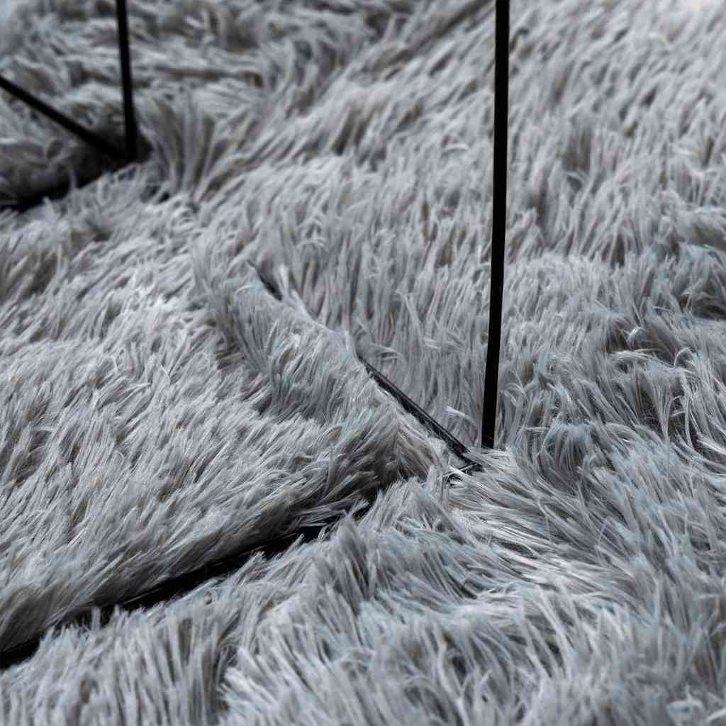 Teppich Shaggy Hochflor NAVARRA Hellgrau 60x100 cm Polyester