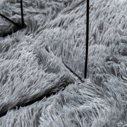 Teppich Shaggy Hochflor NAVARRA Hellgrau 60x100 cm Polyester