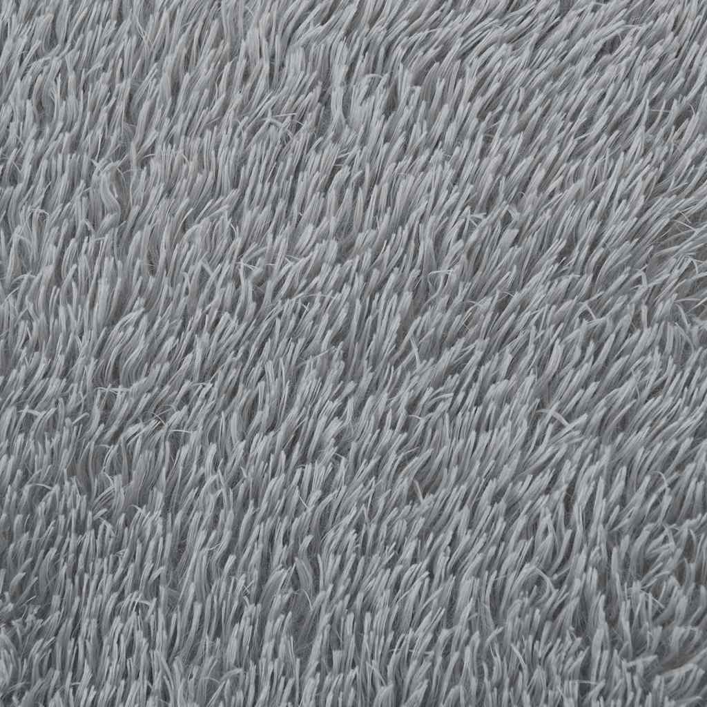 Teppich Shaggy Hochflor NAVARRA Hellgrau 60x100 cm Polyester