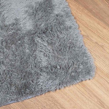 Teppich Shaggy Hochflor NAVARRA Silbergrau 60x100 cm Polyester