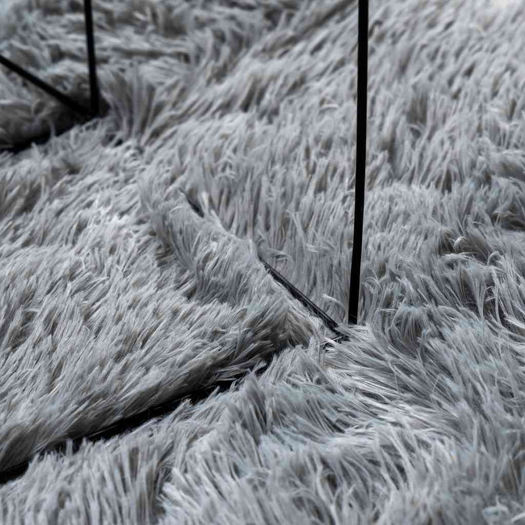 Teppich Shaggy Hochflor NAVARRA Silbergrau 60x100 cm Polyester