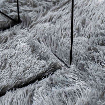Teppich Shaggy Hochflor NAVARRA Silbergrau 60x100 cm Polyester