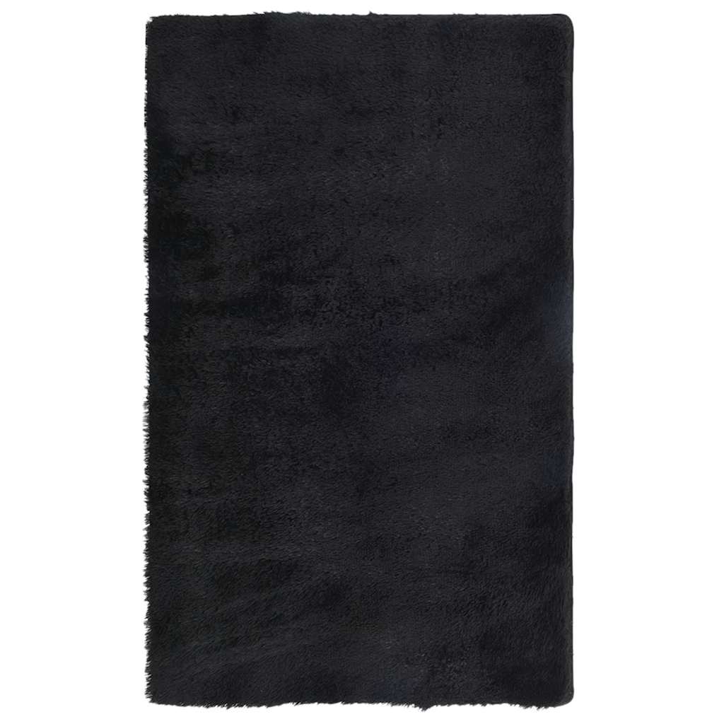 Teppich Shaggy Hochflor NAVARRA Schwarz 80x150 cm Polyester
