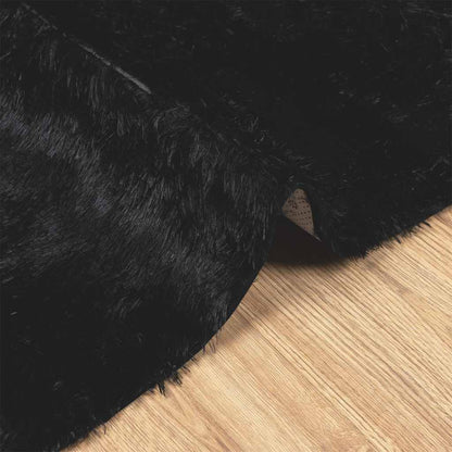 Teppich Shaggy Hochflor NAVARRA Schwarz 80x150 cm Polyester