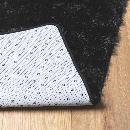 Teppich Shaggy Hochflor NAVARRA Schwarz 80x150 cm Polyester