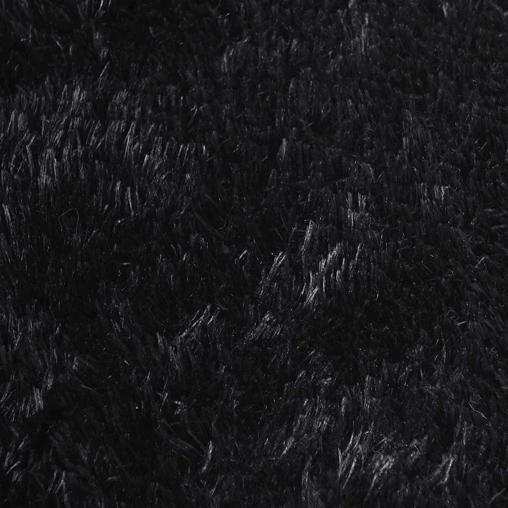 Teppich Shaggy Hochflor NAVARRA Schwarz 80x150 cm Polyester