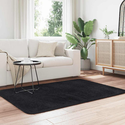 Teppich Shaggy Hochflor NAVARRA Schwarz 120x170 cm Polyester
