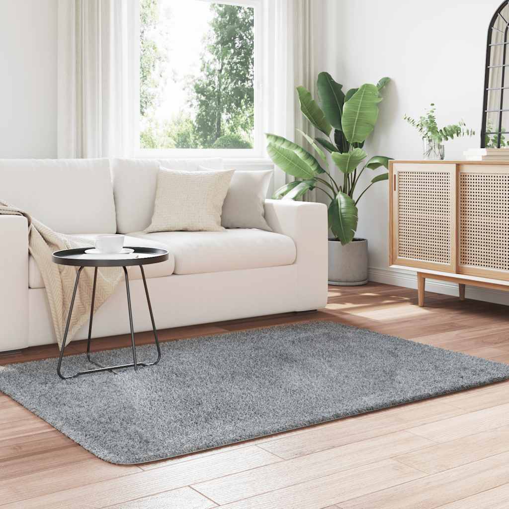Teppich Shaggy Hochflor NAVARRA Silbergrau 120x170 cm Polyester