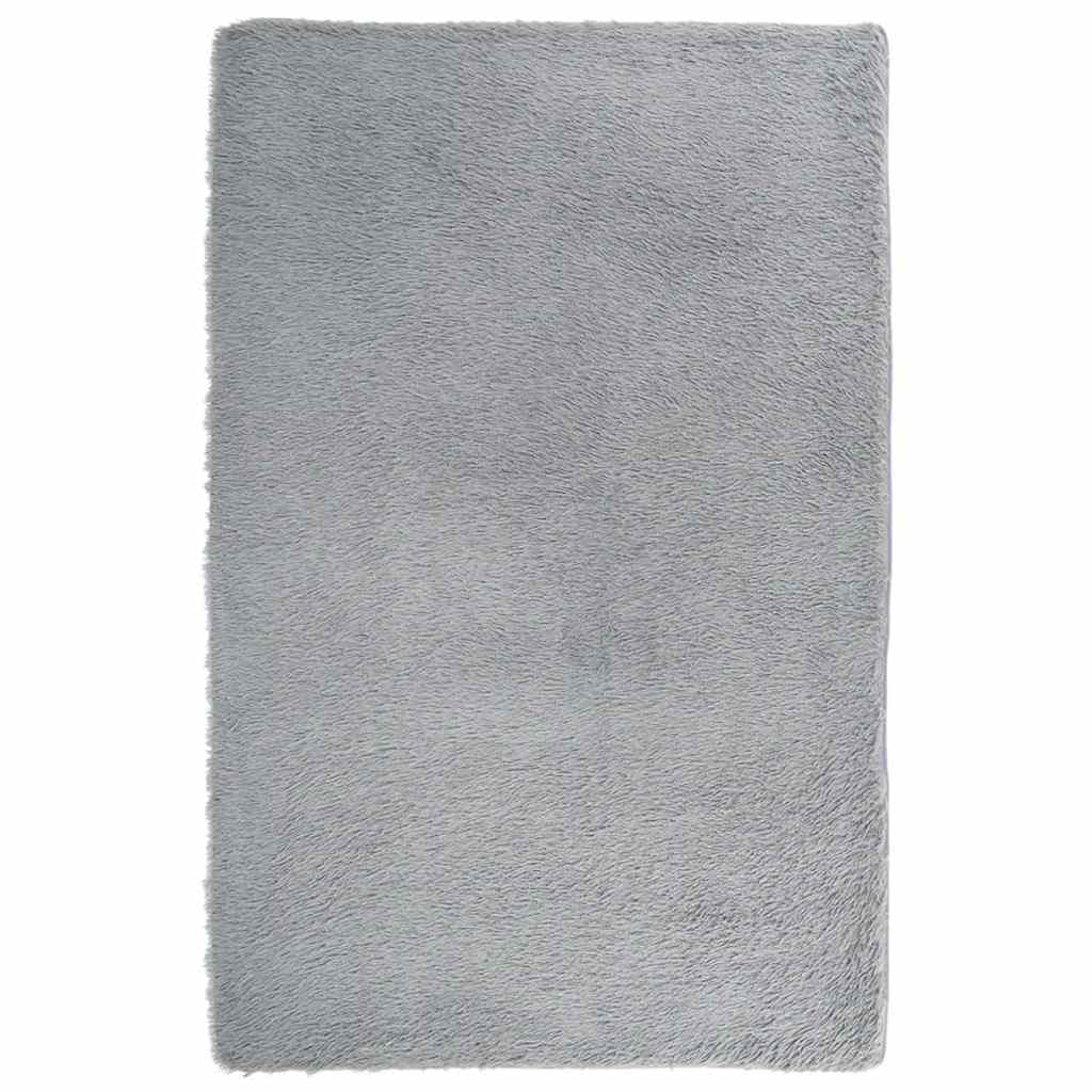 Teppich Shaggy Hochflor NAVARRA Silbergrau 130x200 cm Polyester